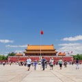 Visitors on a sunny Tiananmen Square, Beijing, China